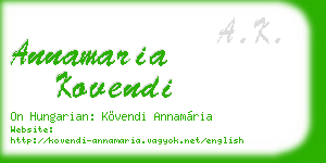 annamaria kovendi business card